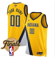 Men's Indiana Pacers Active Player Custom Yellow 2025 Finals Statement Edition Stitched Basketball Jersey