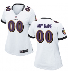 Women's Baltimore Ravens Nike White Custom Jersey