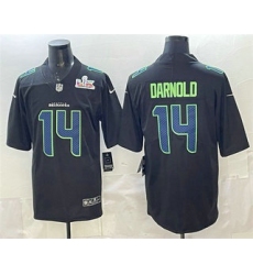 Men's Seattle Seahawks #14 Sam Darnold Limited Black Super Bowl LX Fashion Vapor Jersey