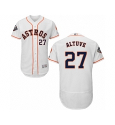 Men's Houston Astros #27 Jose Altuve White Home Flex Base Authentic Collection 2019 World Series Bound Baseball Jersey