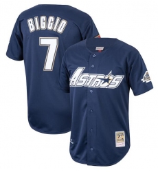 Men's Houston Astros #7 Craig Biggio Navy 1994 Stitched Baseball Jersey