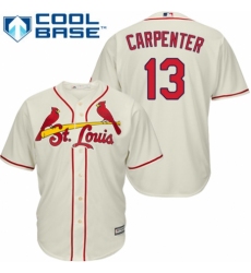 Men's Majestic St. Louis Cardinals #13 Matt Carpenter Replica Cream Alternate Cool Base MLB Jersey