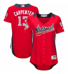 Women's Majestic St. Louis Cardinals #13 Matt Carpenter Game Red National League 2018 MLB All-Star MLB Jersey