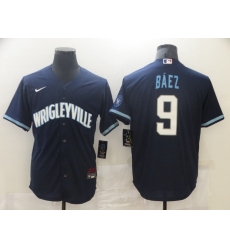 Men's Nike Chicago Cubs #9 Javier Baez Navy Royal Alternate Stitched Baseball Jersey