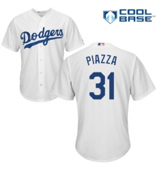 Youth Majestic Los Angeles Dodgers #31 Mike Piazza Replica White Home Cool Base MLB Jersey