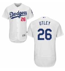 Men's Majestic Los Angeles Dodgers #26 Chase Utley White Home Flex Base Authentic Collection MLB Jersey