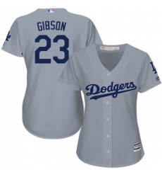 Women's Majestic Los Angeles Dodgers #23 Kirk Gibson Replica Grey Road Cool Base MLB Jersey