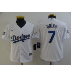 Youth Nike Los Angeles Dodgers #7 Julio Urias White Series Champions Jersey
