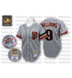 Men's Mitchell and Ness San Francisco Giants #9 Matt Williams Replica Grey Throwback MLB Jersey