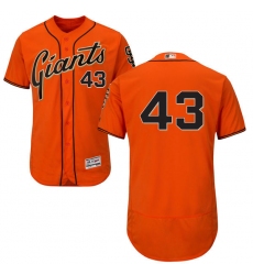 Men's Majestic San Francisco Giants #43 Dave Dravecky Orange Alternate Flex Base Authentic Collection MLB Jersey