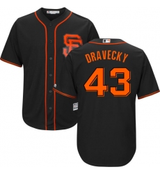 Youth Majestic San Francisco Giants #43 Dave Dravecky Replica Black Alternate Cool Base MLB Jersey