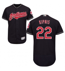 Men's Majestic Cleveland Indians #22 Jason Kipnis Navy Blue Alternate Flex Base Authentic Collection MLB Jersey