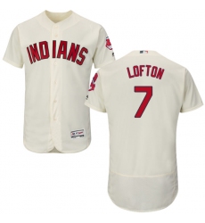 Men's Majestic Cleveland Indians #7 Kenny Lofton Cream Alternate Flex Base Authentic Collection MLB Jersey