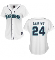 Women's Majestic Seattle Mariners #24 Ken Griffey Authentic White MLB Jersey