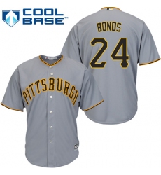 Youth Majestic Pittsburgh Pirates #24 Barry Bonds Authentic Grey Road Cool Base MLB Jersey