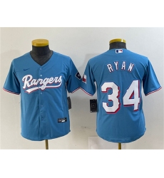Women's Texas Rangers #34 Nolan Ryan Blue With Stitched Baseball Jersey(Run Small) Women's Texas Rangers #34 Nolan Ryan Blue With Stitched Baseball Jersey(Run Small)