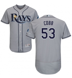 Men's Majestic Tampa Bay Rays #53 Alex Cobb Grey Road Flex Base Authentic Collection MLB Jersey