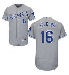 Men's Majestic Kansas City Royals #16 Bo Jackson Grey Road Flex Base Authentic Collection MLB Jersey