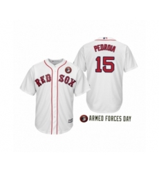 Youth 2019 Armed Forces Day Dustin Pedroia #15 Boston Red Sox White Jersey