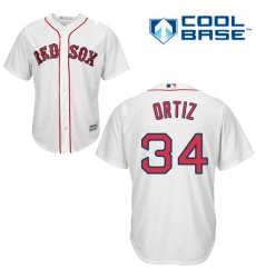 Youth Majestic Boston Red Sox #34 David Ortiz Replica White Home Cool Base MLB Jersey