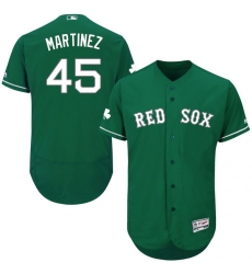 Men's Majestic Boston Red Sox #45 Pedro Martinez Green Celtic Flexbase Authentic Collection MLB Jersey