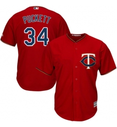 Youth Majestic Minnesota Twins #34 Kirby Puckett Replica Scarlet Alternate Cool Base MLB Jersey