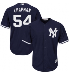 Men's Majestic New York Yankees #54 Aroldis Chapman Replica Navy Blue Alternate MLB Jersey