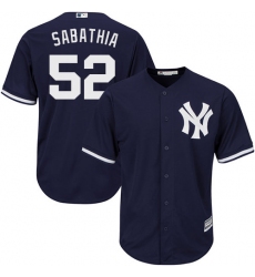 Youth Majestic New York Yankees #52 C.C. Sabathia Replica Navy Blue Alternate MLB Jersey