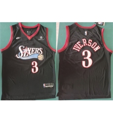 Men's Philadelphia 76ers #3 Allen Iverson Black 2025 Classic Edition Stitched Stitched Jersey