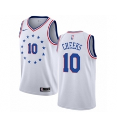 Men's Nike Philadelphia 76ers #10 Maurice Cheeks White Swingman Jersey - Earned Edition