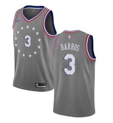 Men's Nike Philadelphia 76ers #3 Dana Barros Swingman Gray NBA Jersey - City Edition