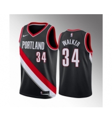Men's Portland Trail Blazers #34 Jabari Walker Black Icon Edition Stitched Basketball Jersey