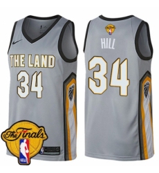 Women's Nike Cleveland Cavaliers #34 Tyrone Hill Swingman Gray 2018 NBA Finals Bound NBA Jersey - City Edition