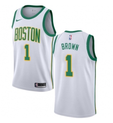 Women's Nike Boston Celtics #1 Walter Brown Swingman White NBA Jersey - City Edition