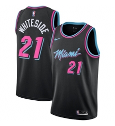 Women's Nike Miami Heat #21 Hassan Whiteside Swingman Black NBA Jersey - City Edition