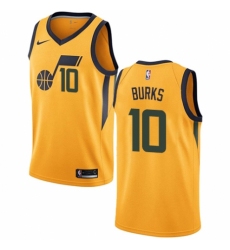 Youth Nike Utah Jazz #10 Alec Burks Authentic Gold NBA Jersey Statement Edition