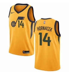 Youth Nike Utah Jazz #14 Jeff Hornacek Authentic Gold NBA Jersey Statement Edition