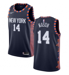 Women's Nike New York Knicks #14 Anthony Mason Swingman Navy Blue NBA Jersey - 2018 19 City Edition