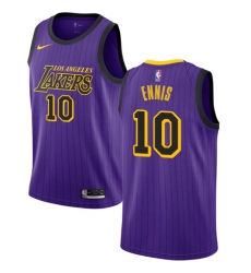Men's Nike Los Angeles Lakers #10 Tyler Ennis Swingman Purple NBA Jersey - City Edition
