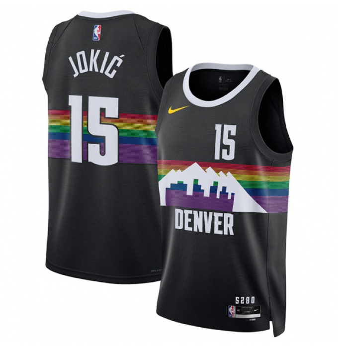 Men's Denver Nuggets #15 Nikola Jokic Black 2025-26 City Edition Stitched Basketball Jersey