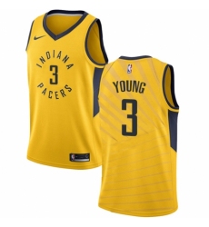 Men's Nike Indiana Pacers #3 Joe Young Swingman Gold NBA Jersey Statement Edition