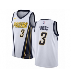 Youth Nike Indiana Pacers #3 Joe Young White Swingman Jersey - Earned Edition