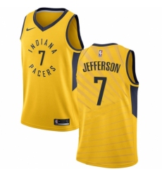 Men's Nike Indiana Pacers #7 Al Jefferson Authentic Gold NBA Jersey Statement Edition
