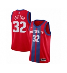 Youth Detroit Pistons #32 Christian Laettner Swingman Red Basketball Jersey - 2019  20 City Edition