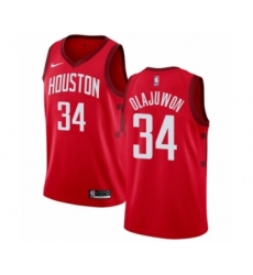 Women's Nike Houston Rockets #34 Hakeem Olajuwon Red Swingman Jersey - Earned Edition