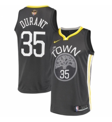Youth Nike Golden State Warriors #35 Kevin Durant Swingman Black Alternate 2018 NBA Finals Bound NBA Jersey - Statement Edition