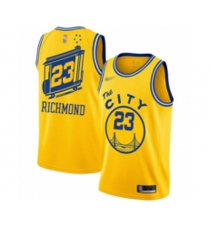 Youth Golden State Warriors #23 Mitch Richmond Swingman Gold Hardwood Classics Basketball Jersey - The City Classic Edition
