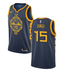 Youth Nike Golden State Warriors #15 Damian Jones Swingman Navy Blue NBA Jersey - City Edition