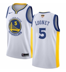 Women's Nike Golden State Warriors #5 Kevon Looney Swingman White Home 2018 NBA Finals Bound NBA Jersey - Association Edition