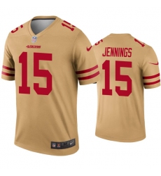 Mens San Francisco 49ers #15 Jauan Jennings Nike Gold Inverted Limited Player Jersey